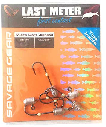 Savage Gear Micro Dart Jighead - 5 Jighaken Gr. 8 für Angelköder zum Forellenangeln, Hechtangeln, Zanderangeln & Barschangeln mit Miniködern, Jigköpfe für Gummifische, Gummiköder, Gewicht:1.2g