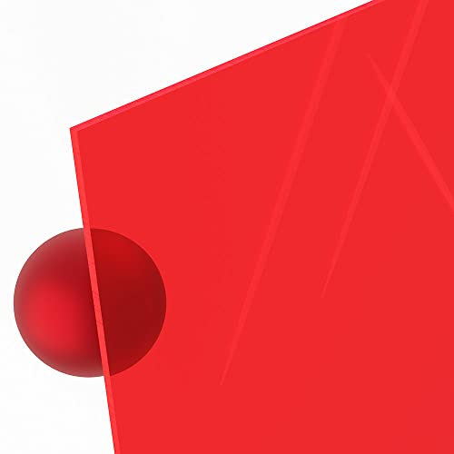 3mm Acrylglas Platte 50x25 cm rot fluoreszierend