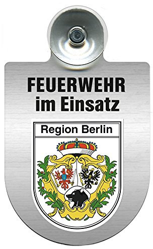 Einsatzschild Windschutzscheibe incl. Saugnapf - Feuerwehr im Einsatz - 309355 Farbe Region Berlin