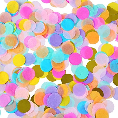 1 Zoll Mehrfarbige Runde Tissue Confetti Konfetti für Hochzeit Geburtstagsfeier Dekoration, 6000 Stück