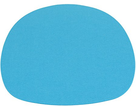 7even Filz Auflage 35,5 x 39 cm Rund Oval - Kreisförmige Filzmatte Einseitig 4mm Filz-Auflage-Polster Premium Exklusiv ideal für viele Klassiker Sidechairs (35,5 x 39, Blau)