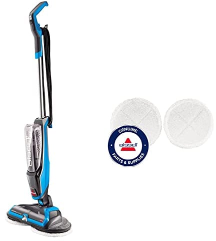 BISSELL SpinWave - Mocio elettrico e lucidapavimenti con spray integrato, 0.83 litri + Set di dischi morbidi sostitutivi