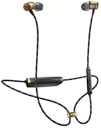 House of Marley Uplift 2 Wireless - Bluetooth In-Ear Headphones / Noise Isolating Earphones, Hands-Free Calling In-Line Mic, 3 Button Controls, Ergonomic Design for Perfect Fit – Brass