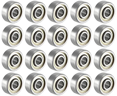 sourcing map 20pcs Rillenkugellager 623ZZ Doppelschild 3 x 10 x 4mm Kohlenstoffstahl