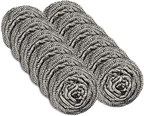 12 Pack Stainless Steel Scourers by Scrub It – Steel Wool Scrubber Pad Used for Dishes, Pots, Pans, and Ovens. Easy scouring for Tough Kitchen Cleaning.