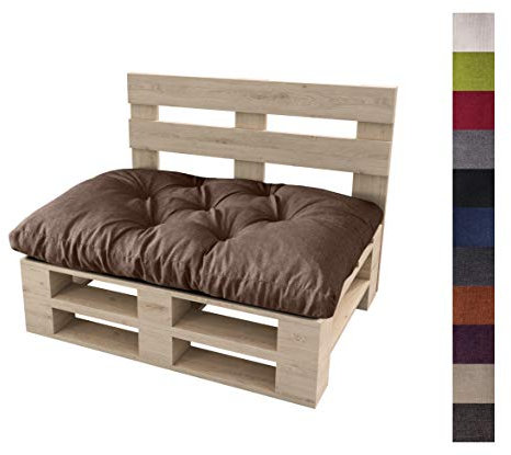 sunnypillow Palettenkissen Auflage Set für Europaletten Indoor und Outdoor Palettenpolster Palettensofa Kissen mit schöner Steppung viele Farben und Größen zur Auswahl Sitzkissen 120 x 60, Braun