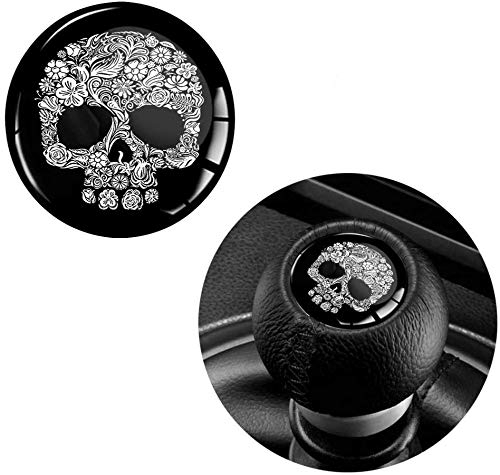 Biomar Labs® 1 x Schalthebel Aufkleber 3D Gel Silikon Sticker Schaltknauf Emblem Punisher Skull Schädel Totenkopf Auto S 67