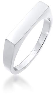 Elli Ring Damen Siegel Eckig Geo Design Basic in 925 Sterling Silber
