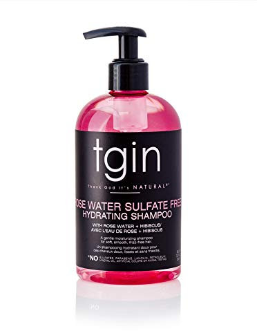 tgin Rose Water Sulfate-Free Hydrating Shampoo for Curls - Waves - Protective Styles - Low Porosity Hair - Fine hair