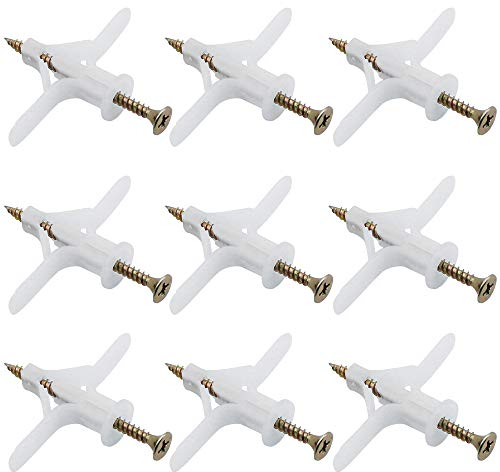 50 Chevilles pour Plaque de Plâtre Ensembles Plastique Tuyau D'expansion Avion Auto Foreuse d'extension Tube Chevilles Utilisé pour la Plupart des Murs Légers Plaques de Plâtre