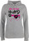 Pullover Damen Hoodie Frauen - Geschenk für Hundebesitzer - Die mit dem Hund geht - schwarz/Fuchsia - M - Grau meliert - hundepullover hundefan hundepfoten Hoddies sprüche+Pullover Hundefans den
