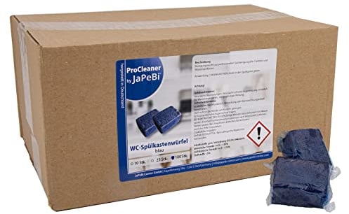 100 WC - Wasserkastenwürfel Spülkasten-Würfel Reiniger Tabs blue Blauspüler 50g