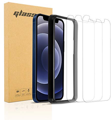Cadorabo 3x Panzer Schutz Glas für Apple iPhone 12 MINI - 3 Stück Schutzfolie in Ultra-Klar mit Anbringehilfe - Gehärtetes (Tempered) Glas Dipslayschutz Folie in 9H Härte Anti Kratzer