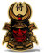 Erreinge® Aufkleber Gold 55 cm Demone Samurai Japan Yokai Sticker bedruckt für Auto Motorrad Wand Stoßstange Computer Tragbar Fahrrad