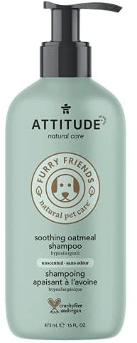 ATTITUDE Soothing Shampoo for Cat & Dog, Plant- and Mineral-Based Ingredients, Vegan, Unscented, 473 mL