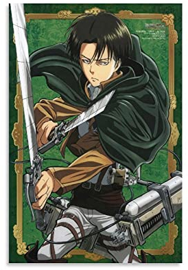 GNKIO Levi Ackerman Attack on Titan Japanese Anime Poster 1 Leinwand Kunst Poster und Wand Kunst Bild Druck Moderne Familie Schlafzimmer Dekor Poster 12x18inch(30x45cm)