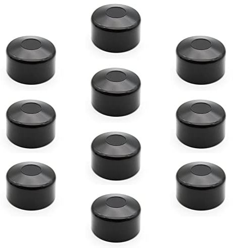 Enkotrade 10 Stück Zaunkappen Schwarz für Außenmaß Ø 42mm, Rohrkappen aus hochwertigem Kunststoff, Pyramide Rund Zaunpfostenkappen Pfahl Deckel Zaunabdeckung