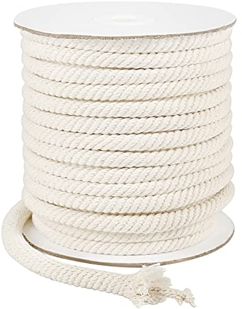 Vivifying 20M 8mm Makramee Garn, Doppelt geflochten Starke Baumwolle 8mm Makramee Kordel für DIY Basteln, Geschenke