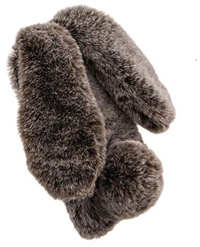 Miagon Handyhülle für Samsung Galaxy A13 5G,Super Weich Winter Warm Lustig Hase Ohren Kunstpelz Plüsch Fluffy Flexibel Handytasche Schale für Samsung Galaxy A13 5G