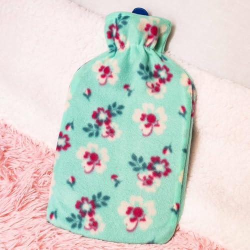 Marco Paul Hot Water Bottle 1.8 Litre Flowers Small HotWater Bottle Neck Warmer Foot Warmer Hand Warmer Heating Pad HotWater Bottles Cover Animal Hot Water Bottles for Adults