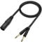 QIANRENON XLR Male to Dual TS 1/4 Stereo Splitter Cable 3-Pin XLR to Dual 6.35mm mono Y Splitter Conversion Extension Audio Cable,For Microphone Guitars Amplifier Mixer,1m/3.2ft
