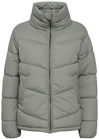 b.young BYBOMINA PUFFER Damen Steppjacke Übergangsjacke Jacke Puffer-Jacke Reißverschluss mit Kinnschutz hoher Kragen, Größe:36, Farbe:Olive Night (190515)