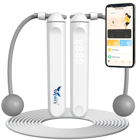 Osprey Electronics Smart Jump Rope with Cordless Balls, Adjustable Digital Counting Jump Rope and Vibration Reminder for Fitness, Exercise, Workout, Gym