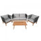 Grindi - Gartenmöbel Lounge Set, Seilgeflecht, Seilbespannung, Balkonmöbel - 4 Personen, mit Sofa, Tisch & Stühlen - grau, Kamba - wetterfest Sitzbezüge - für Garten, Balkon, Terrasse, Flache