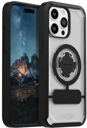 Rokform - iPhone 15 Pro Max Case, Crystal Series, Magnetic Clear iPhone 15 Pro Max Cover with RokLock Twist Lock, Slim Drop Tested Armor (Clear)
