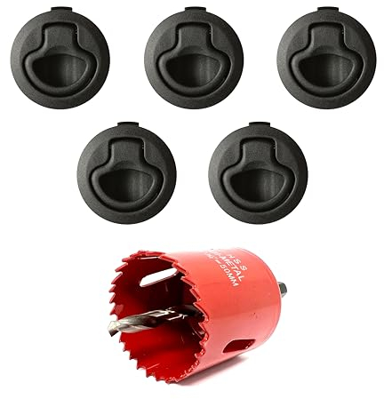 Haasweller 5X Pull Lock Möbelschloss inkl Bohrer 1-21mm Wandstärke wie Push Lock Schloss für Wohnmobil Camper Ausbau Druckschloss