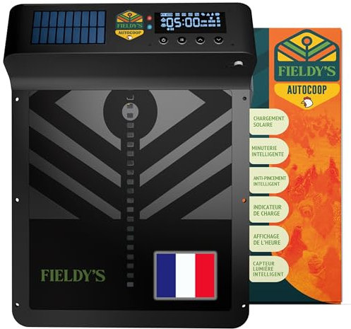 Porte Automatique Poulailler, 100% Aluminium, Autonomie Batterie 180 Jours, Programmable, Chargement Solaire, Écran LCD, Étanche et Résistante - Protection Optimale pour Vos Volailles