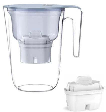 Fluoride Water Filter Pitcher 3.5L, Enhanced Water Filtration System, Removes Fluoride, Lead, Microplastics, PFOA, PFAS, Pesticides - BPA Free,A