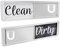 Genkigold Dishwasher Magnet Clean Dirty Sign: Rustic Farmhouse Black and White Wood - Strong Universal Dirty Clean Indicator for Kitchen Organization