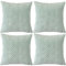 Ci & Ci 4er Set Boho Deko Kissenbezug 50x50 cm, Aqua Kissen Sofakissen Dekokissen Zierkissen, Flauschig Kissenbezüge Kissenhülle für Sofa Couch