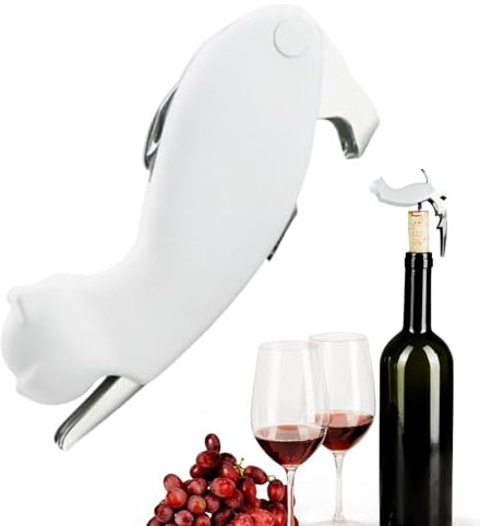 Ouvre-bouchon de vin, décapsuleur en forme de chat, tire-bouchon de vin, tire-bouchon en acier inoxydable, tire-bouchon de vin, tire-bouchon de vin, décapsuleur pour anniversaire, cuisine, bar