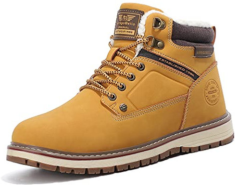 ARRIGO BELLO Stivali Uomo Invernali Scarpe Invernale Scarponcini Neve Stivaletti Antiskid Caldo Trekking Montagna Boots Taglia 41-46 (A Giallo, numeric_44)
