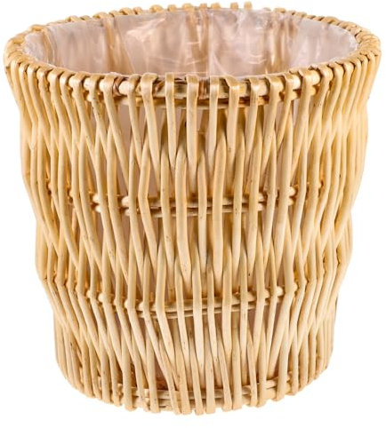 KOMBIUDA Panier Rotin Élégant Résistant à Usure Poubelle Multi-usages Pour Salle De Bain Et Maison Accessoire De Rangement Compact