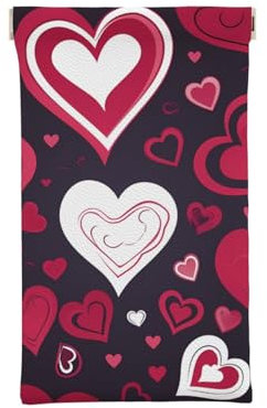 AMREWQYL Custodia morbida per occhiali da vista in pelle stampata con fionda per San Valentino, bianco, taglia unica