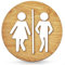 HEIBTENY Placa de madera para baño, placa de baño, cartel de inodoro, placa de pared, decoración de puerta (dorado)