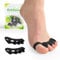 Bukihome Toe Separators, 4 Pair Soft Gel Toe Spacers to Correct Bunions, Claw Toes,Hammer Toes, Foot Pain for Women & Men,Black+S