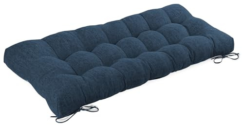 FlyGulls Indoor Bench Cushion for Indoor Furniture 122x48cm Navy 1 Pc | Thick, Stay in Place, Textured Fabric, for Entryway Window Shoe Storage and Kitchen Bench, Comfort Sitting, Upgrade Decor