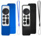 2 PCS Apple TV Remote Cover, Silicone antiurto Silky Soft Full Body Protective Cover, compatibile con Apple TV 4K Siri Remote 3, 2 Generazione 2022 2021 (Nero+ Blu Navy)