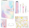 Journal Intime avec Cadenas Fille, Carnet Secret Fille A5, Cadeau de Papeterie pour Filles de 6-16 Ans, 172 Pages, Carnet de Notes en PU avec Stylo, Étui à Stylo, Signet, Autocollants et Bracelet