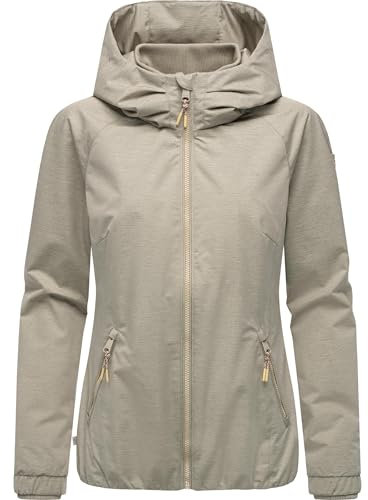Ragwear wasserdichte Damen Übergangsjacke leichte Kurze Funktionsjacke mit Kapuze Dizzie Tech YOUMODO Cream25 Gr. XL