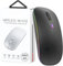 Bluetooth Mouse Jiggler, Dual Mode Noiseless Mini Wireless Mouse up to 3 (800-1200-1600) Adjustable DPI Optical Tracking Computer Mouse with Micro USB Receiver Compatible with PC & Macbook(Only Black)