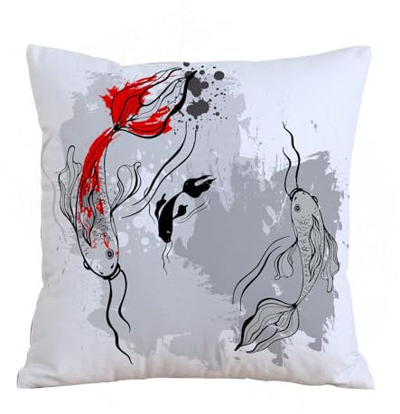 ERRTU Kissenbezug 50x50 cm,Magischer Wels,Dekokissen Kissenbezüge Deko Kissen Bezug Wohnzimmer Zierkissen für Sofa Stuhl Bett Garten