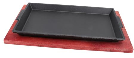 Alipis Sartén De Hierro Fundido Antiadherente Plato De Barbacoa Para Filetes De Fuente Para Hornear Para Teppanyaki y Barbacoas