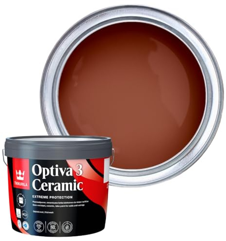 TIKKURILA Optiva 3 - Durable Super Flat Matt Paint For Walls & Ceilings - Zero VOC, Scrubbable, Easy To Clean (Terracotta N405, 3 Liters)