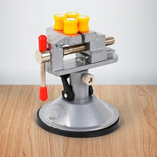 Mini mit Tisch-Schraubstock, Aluminium-Basis, ° drehbar, Schmuck-Legierung, kleine Tischklemme für Saugnapf, Basteln, Modellbau, Elektronik und Hobby (mit Schrauben)