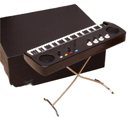 Musical Instrument Figurine Sets Miniatur-Keyboard-Modell Holzdekor Wohnzimmerdekoration(7cm Electronic Keyboard)